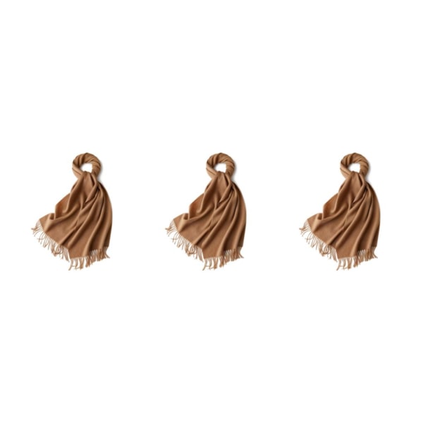 1/2/3 unisex halsduk med fransar Varm och mysig tubscarf för brown 3Set