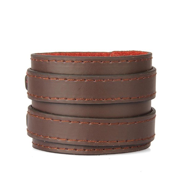 1/2/3 Multi-color Double Tour PU läder bred manschett armband män Coffee 1Set