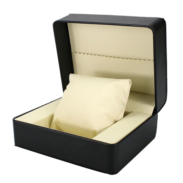 Svart PU läder Single Slot Watch Armband Case Armbandsur Box