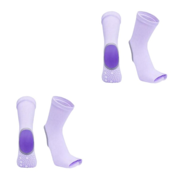 1/2/3/5 Yoga Socks Dam Tålös Non För Slip Gummi Grip Heel Purple 24x13cm 2Set