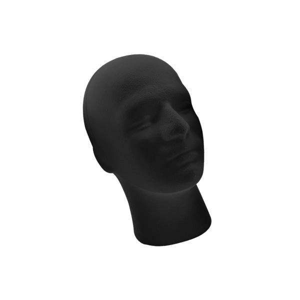 Mannequin Head Rund Base Foam Svart för Display Smycken OPP Package 54cm