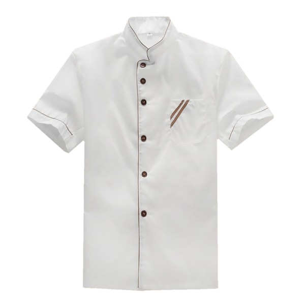 1/2 Executive Chef Coat med kontrastpassor och knappar White XXXL 1Set