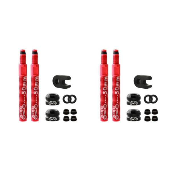 1/2/3/5 För MTB Road Bike Tubeless Tire Presta Valve Extender 2 Pcs 50mm Red 50mm 80mm 2Set