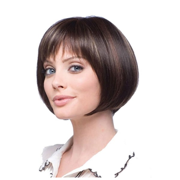 Bekväm att bära kvinnlig naturlig kort peruk för elegant look