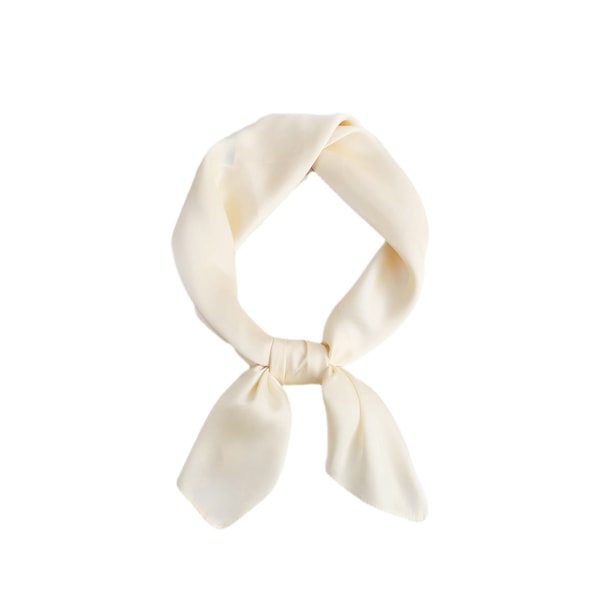 Kvinnor Satin Square Silk Hår Scarf Mjuk Och Bekväm Kvinnor Beige white