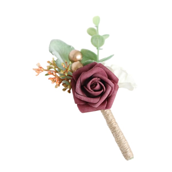 1/2/3/5 Stabilt fixerade konstgjorda bröllopsblommor Boutonniere För Deep Cameo 1 Pc
