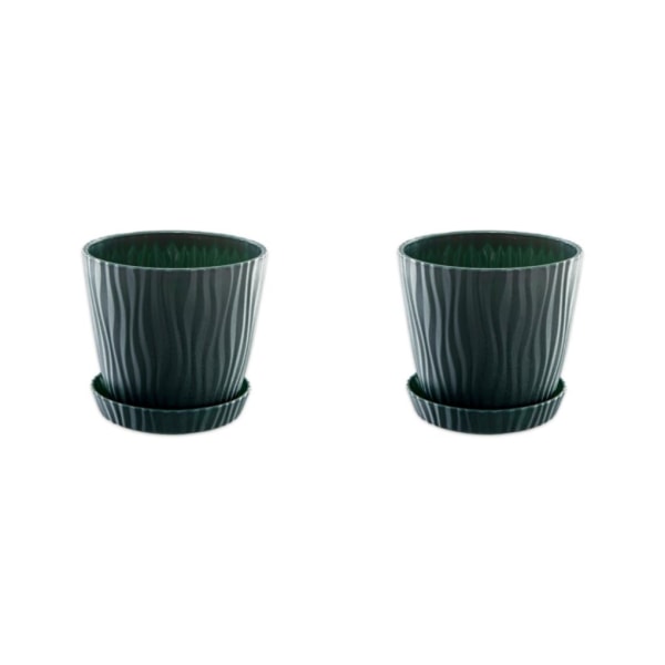 1/2/3/5 lätta och bärbara blomkrukor för inomhus och green M pot+M tray 2Set