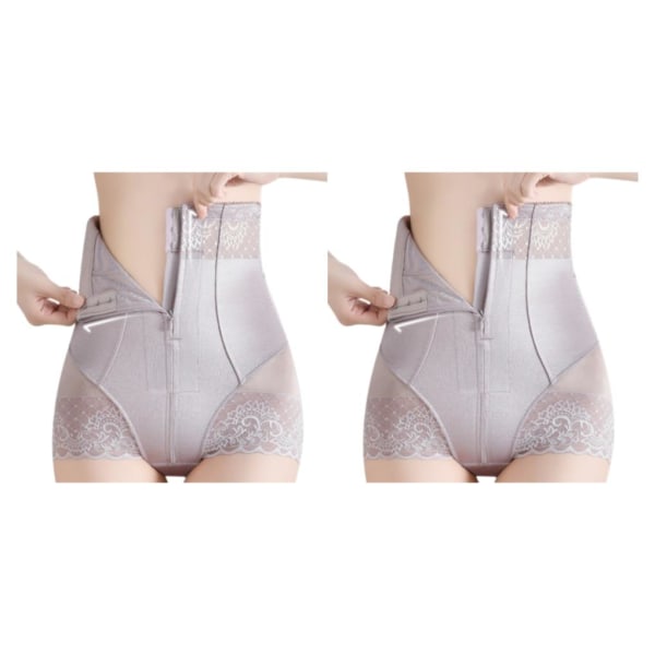 1/2/3/5 Bekväma och andningsbara kvinnor Shapewear för magen gray purple L 2Set