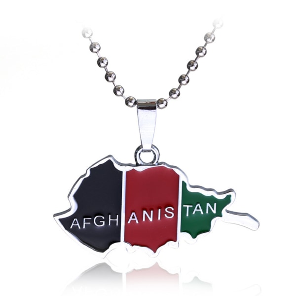 1/5 Afghanistan karta flagga hängande halsband uttalande med stil 1Set