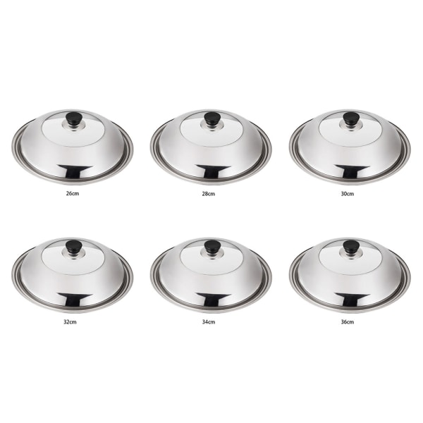 Silver visualiserat rostfritt stål woklock för enkel rengöring 34cm