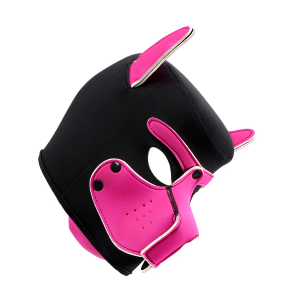 Neopren Gummi Neopren Puppy Hood Mask Cosplay Lätt att bära rose red