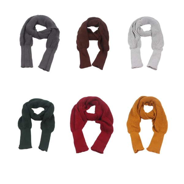 Håll dig varm i stil Europeisk stil Vinter Dam Lång Scarf Ull coffee