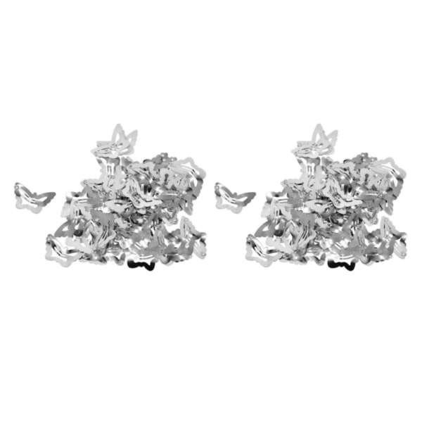 1/2/3/5 50x För Butterfly/Star Snap Hårklämmor Pin Clip Hollow Butterfly Silver 2Set