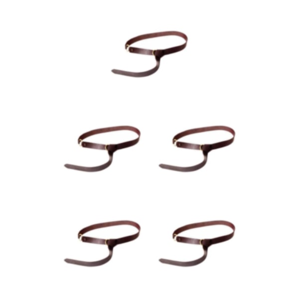 1/2/5 Premium PU Läder Ring Bälte Kostymtillbehör 160cm Deep Brown 160 x 3.5cm 5Set