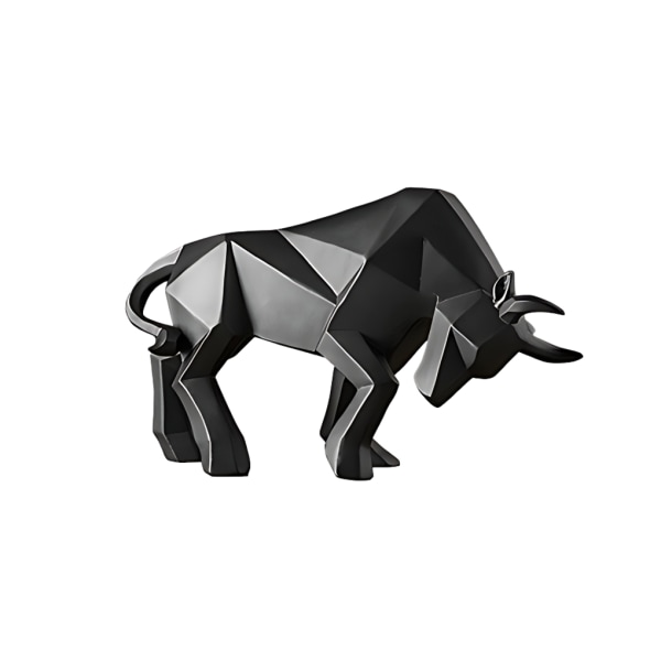 Harts Utsökt Craft Bull Staty Skulptur Symbol för Fortune black