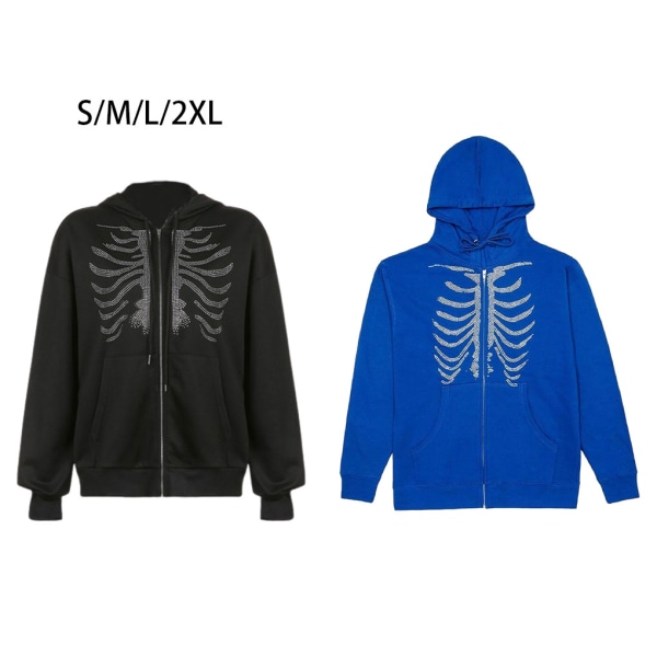 Moderiktiga och bekväma att bära Zip Up hoodies för snygg blue S