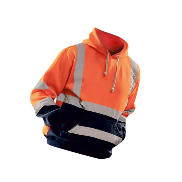 1/2 Säkerhet High Visibility Herr Hoodie Sweatshirt Toppar Sport orange M 1Set