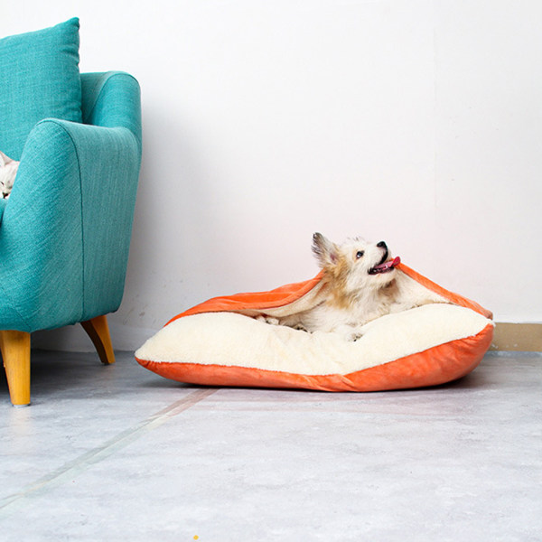 Vintervarm sovsäck för katter och hundar Säkert utsökt hantverk orange