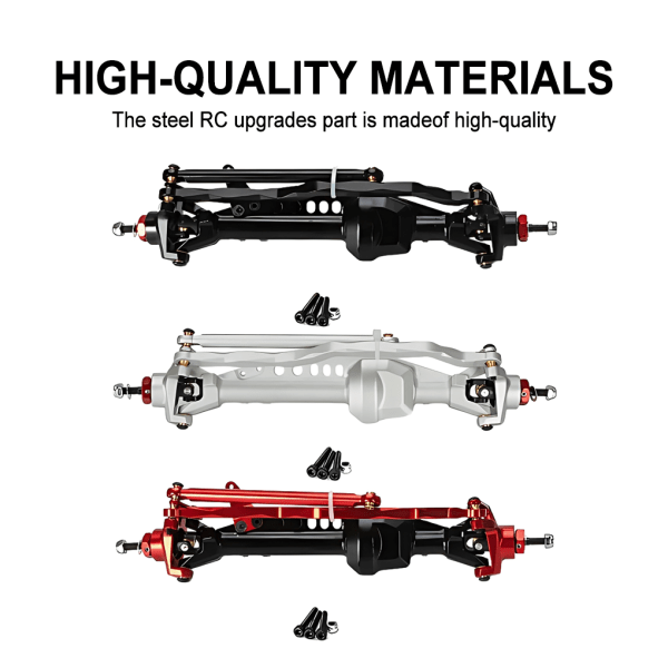 Aluminiumlegering CNC framaxel för 1/10 axiell SCX10 RC bildel Silver