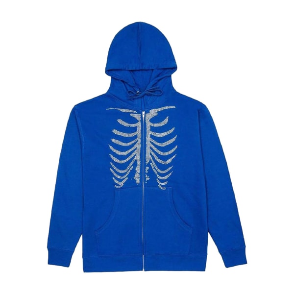 Moderiktiga och bekväma att bära Zip Up hoodies för snygg blue XXL