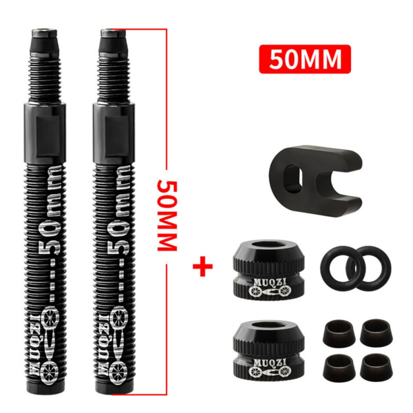 1/2/3/5 För MTB Road Bike Tubeless Tire Presta Valve Extender 2 Pcs 50mm Black 50mm 80mm 1Set