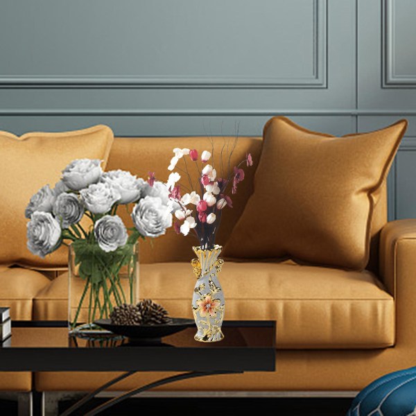 Keramisk vas prydnad Kreativ blomkruka för Hotel Desktop Gold Style G