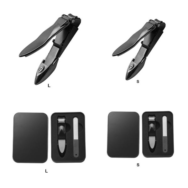 Metall Rostfritt stål Fingernaglar Tånaglar Cutter Lätt att 2 Gun black trumpet