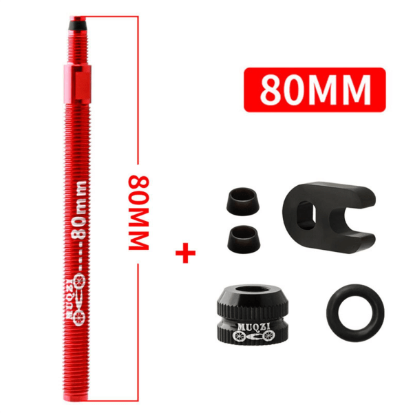 1/2/3/5 För MTB Road Bike Tubeless Tire Presta Valve Extender 80mm Red 50mm 80mm 1Set