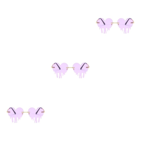 1/3/5 Fashion Dripping Heart Solglasögon Personlighet Party Eye purple 144x142x59mm 3Set