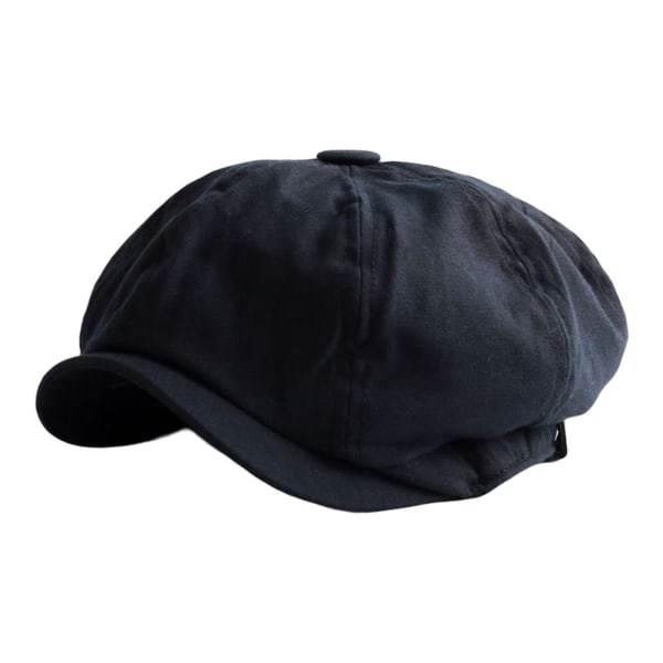 1/2 Andas Herr Newsboy Hat Mjuk 8 Panels Huvudbonad för hösten M Size Black 1Set