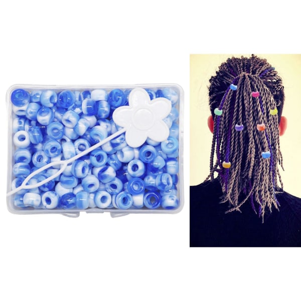 1/2/3/5 210 st 5 mm Candy Color Dreadlock Beads Muddar Hårfläta Blue 8 x 5mm 1Set