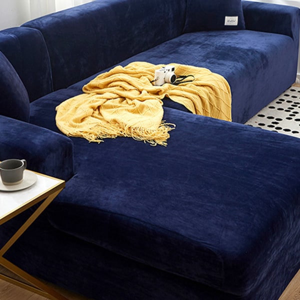 Premium sammetsformad cover för tjock soffa Universal Fit grey