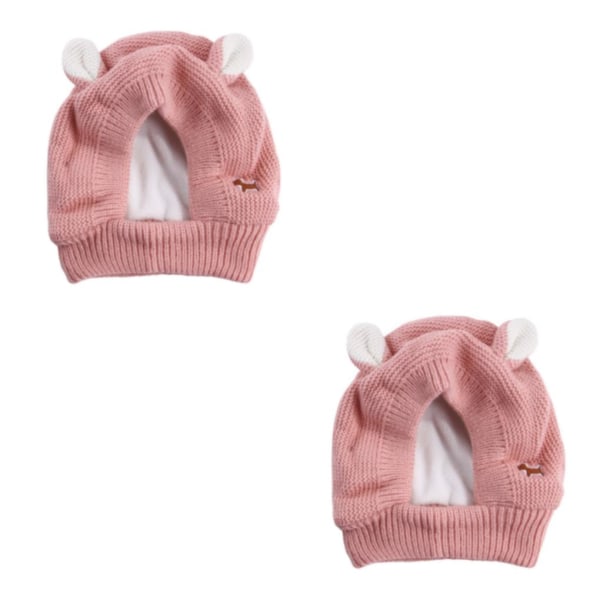 1/2/3/5 Varm cap plysch och förtjockad för barn Varm och pink 2PCS