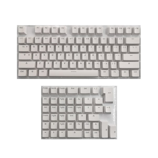 1/2 PBT Keycaps Anti-Mini för 61 64 68 71 82 84 Layouttangentbord White 35x15x2cm 1Set