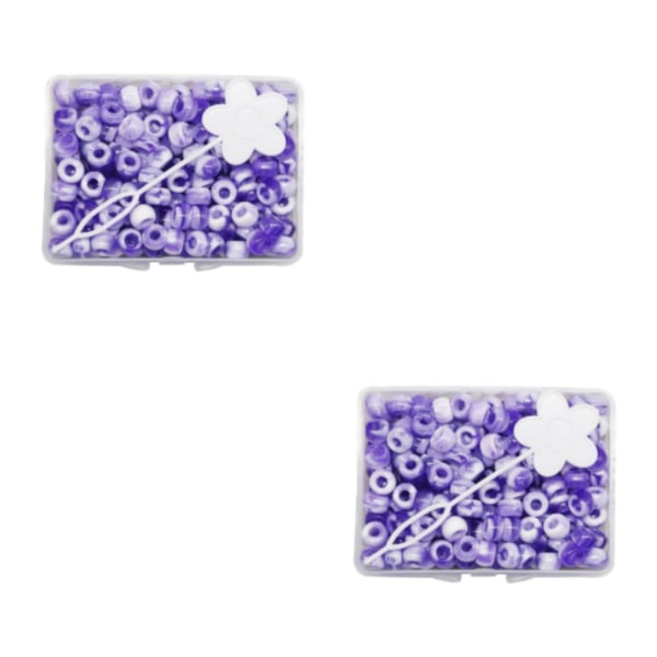 1/2/3/5 210 st 5 mm Candy Color Dreadlock Beads Muddar Hårfläta Purple 8 x 5mm 2Set
