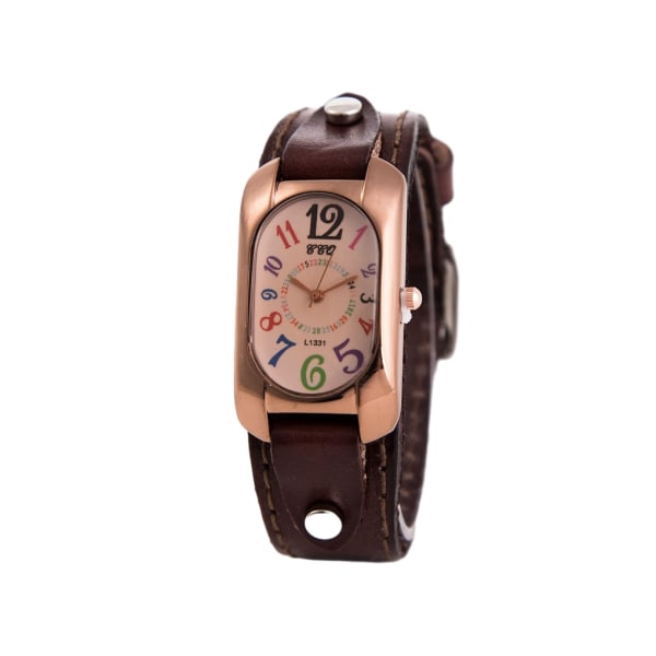 1/2/3/5 metallkantad watch Unikt justerbart band dark coffee 2PCS