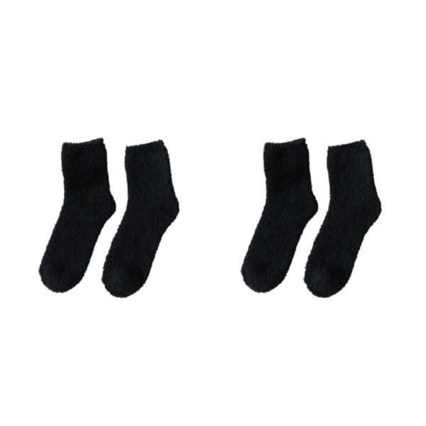 1/2/3/5 10 stycken extra tjocka och elastiska mjuka strumpor Black 2PCS
