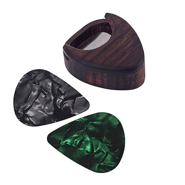 1/3/5 Rose Wood Guitar Pick Case Hjärtform Plectrum Box Gitarr 1Set