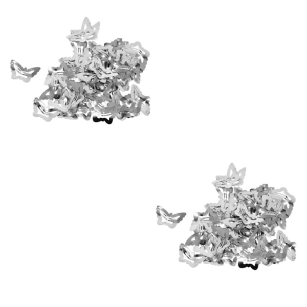 1/2/3/5 50x För Butterfly/Star Snap Hårklämmor Pin Clip Hollow Butterfly Silver 2Set