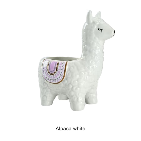 1/2/3 Animal Shape Krukor - Snygg hållbar keramisk blomväxt Alpaca white 1 Pc