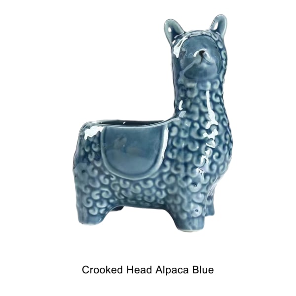 1/2/3 Animal Shape Krukor - Snygg hållbar keramisk blomväxt Crooked Head blue 1 Pc
