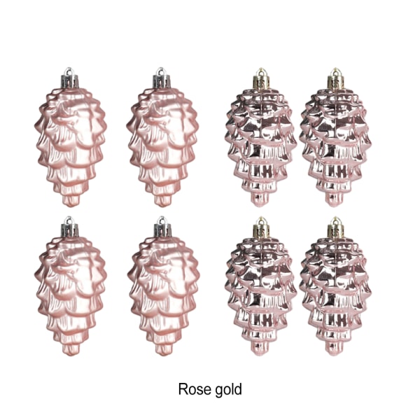 1/2/3/5 8 stycken juldekorationer hållbart plastträd Rose Gold 1Set