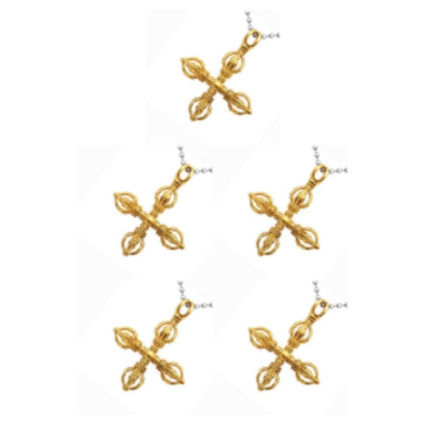 1/2/3/5 Charm Stainless Steel Cross Vajra Pestle Pendant För Gold 5Set