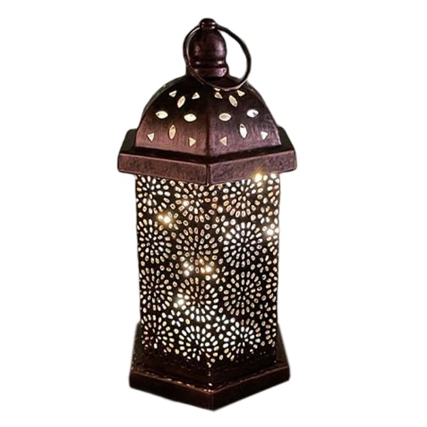 1/2/3 Hollow Carved Lantern Light Batteri som drivs för heminredning Bronzed 16x10.1cm 1Set