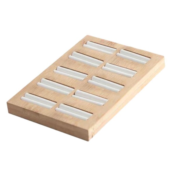 1/5 trä örhängen Ringar Smycken Display Fack Organizer Hållare 1Set