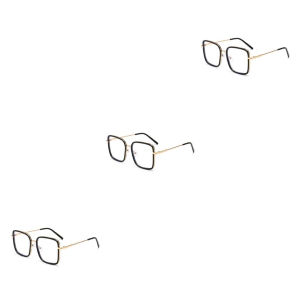 1/2/3/5 Stor båge fyrkantig glasögonbåge Snygg och moderiktig black 3Set