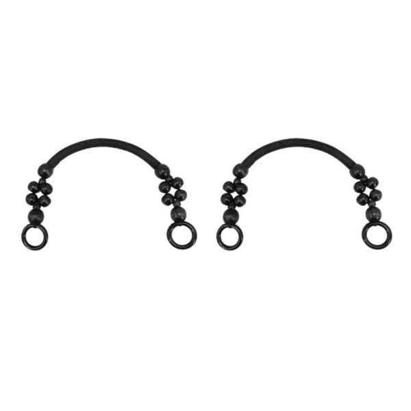 1/2/3 träpärlpåse Handtag Väska Rem Handväska Handtag Rem Black 48cm 2Set