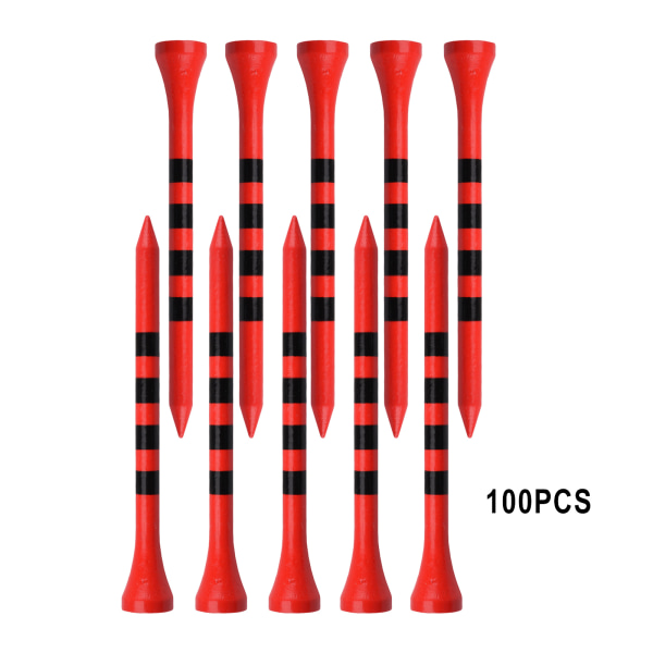 1/2/3/5 100st Bamboo För Golf Tees Stripe Mark Scale High 70mm Red 1Set