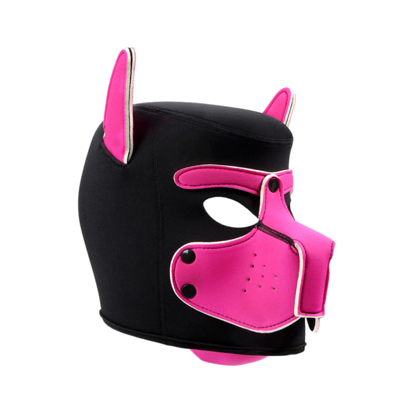 Neopren Gummi Neopren Puppy Hood Mask Cosplay Lätt att bära rose red