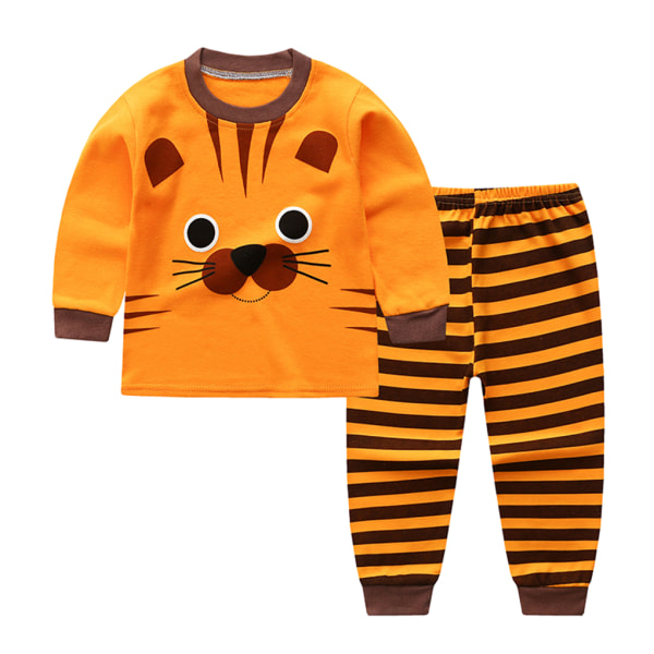 Tecknad Tiger Print Barn Långärmad Pyjamas Set Sovande Barn multi-color 120cm